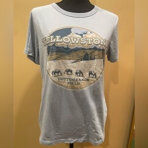 Yellowstone Dutton Ranch Unisex Shirt Women’s S Blue Cowboy Montana 1883 1923